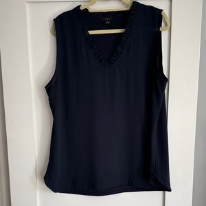 Ann Taylor Midnight Blue V-Neck Blouse